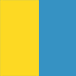 yellow with blue