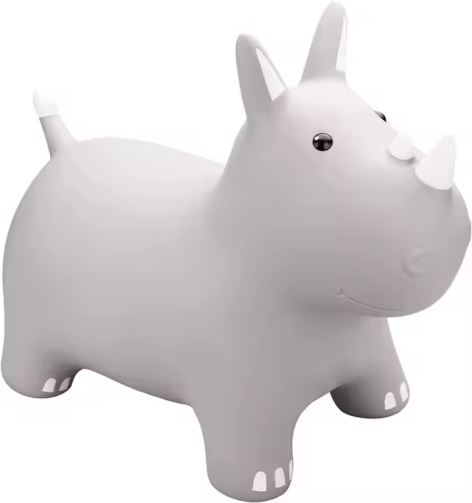 Bouncy Animal Bouncing Jumping Rhinoceros Animal Hopper Hopping Toys