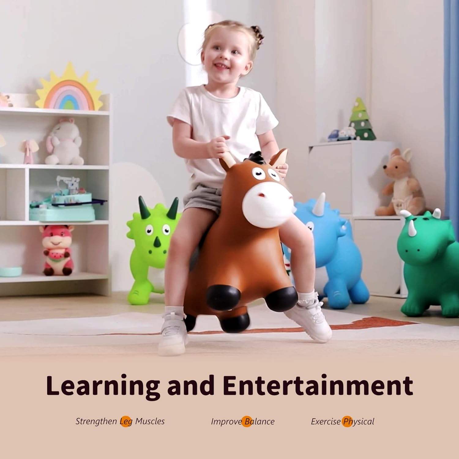PVC Donkey Kids' Bouncy Horse Toy