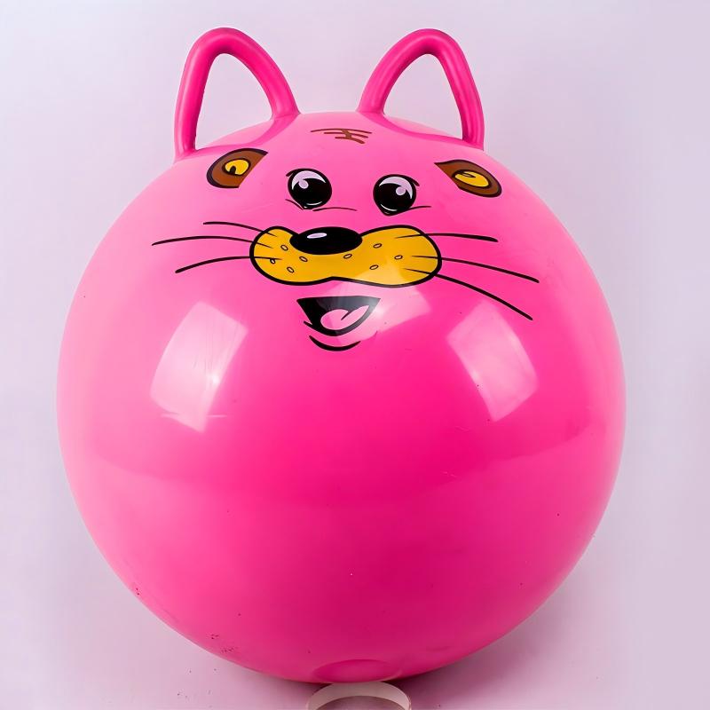 Double ear inflatable handle bouncing ball