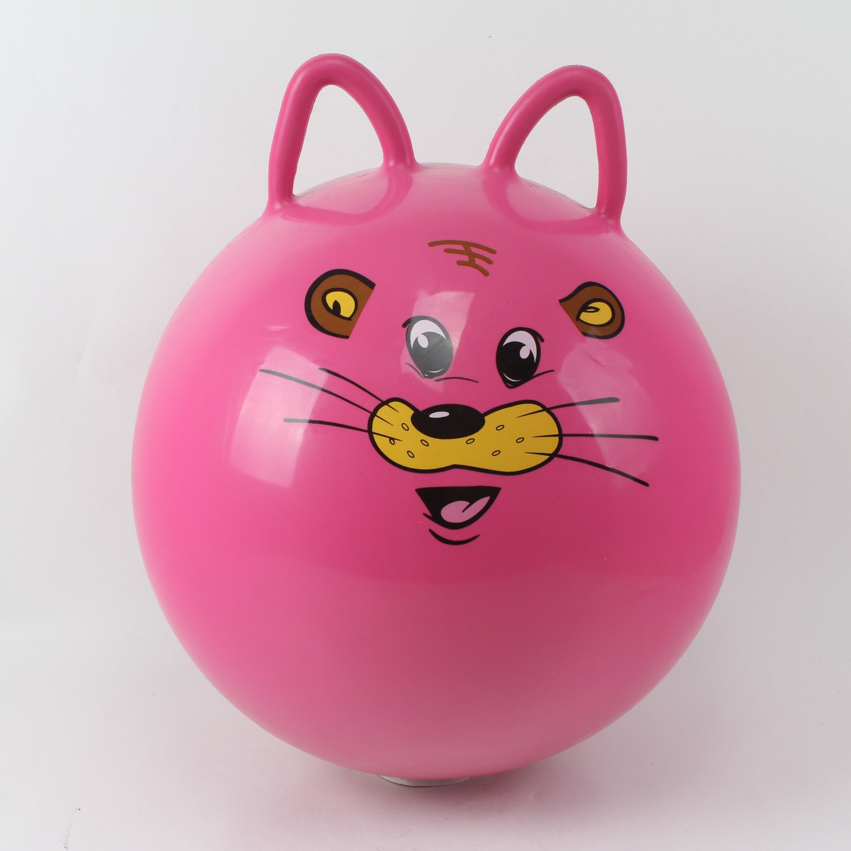 Double ear inflatable handle bouncing ball